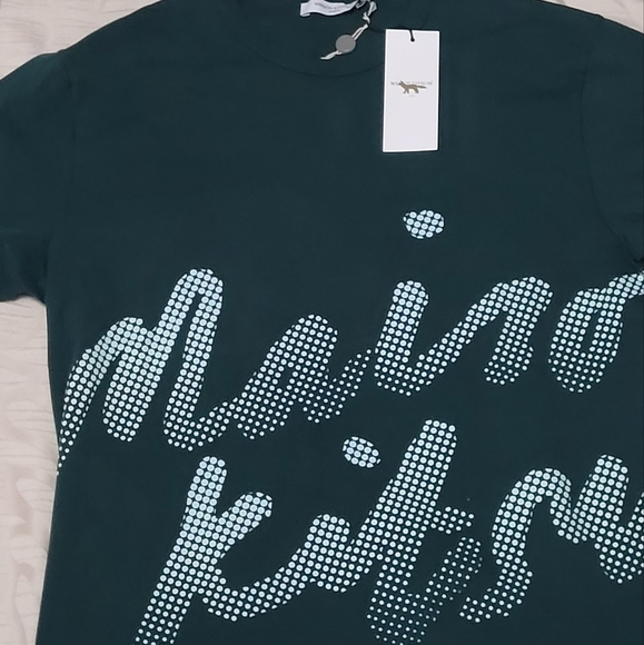 NWT Rare Maison Kitsume shirt Large Green - Picture 2 of 5